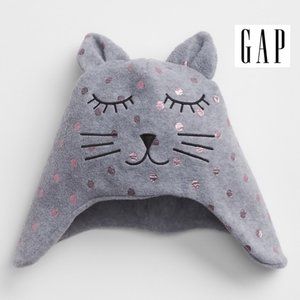 NWT GAP Girls S/M (6-8 y)PRO FLEECE CAT HAT Warm Beanie w Ears winter snow hat